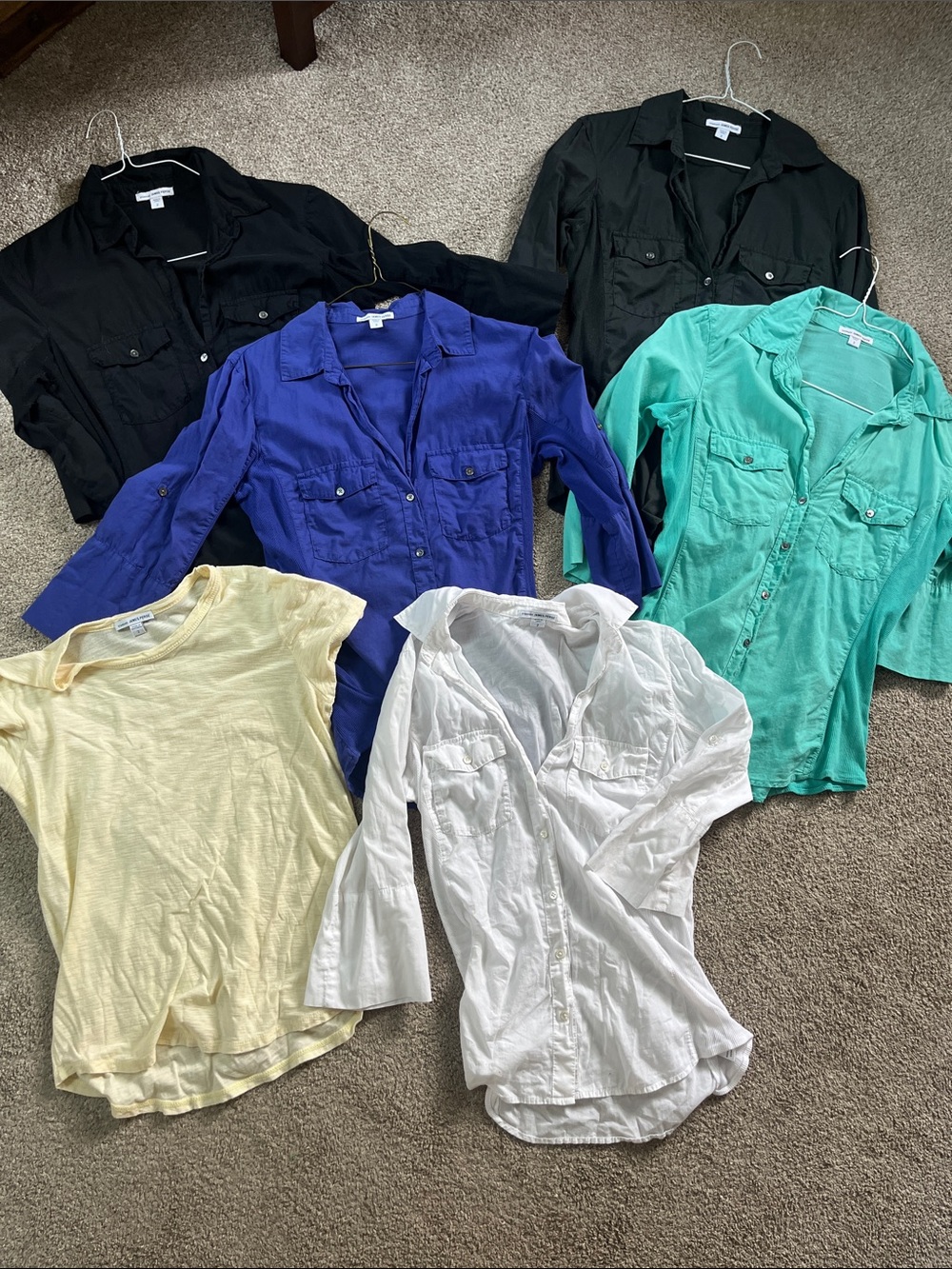 Lot 6 James Perse sz2 Cotton/Supima/Modal tops Button Down Tee Great Condition